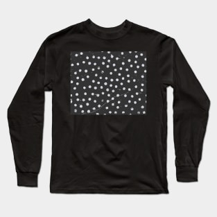 Grunge polka dots pattern design (black and white) Long Sleeve T-Shirt